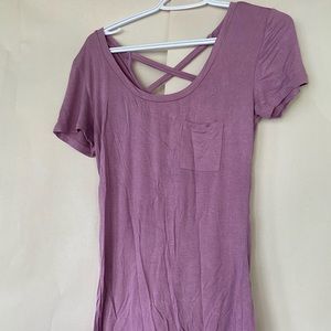 T-shirt with criss cross strapped detailing